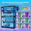 Vitrine RVB avec tablettes réglables en verre, étui de rangement à 4 niveaux avec lumières à DEL et portes à pression, tablette moderne pour objets de collection, noir -596348373-603044393