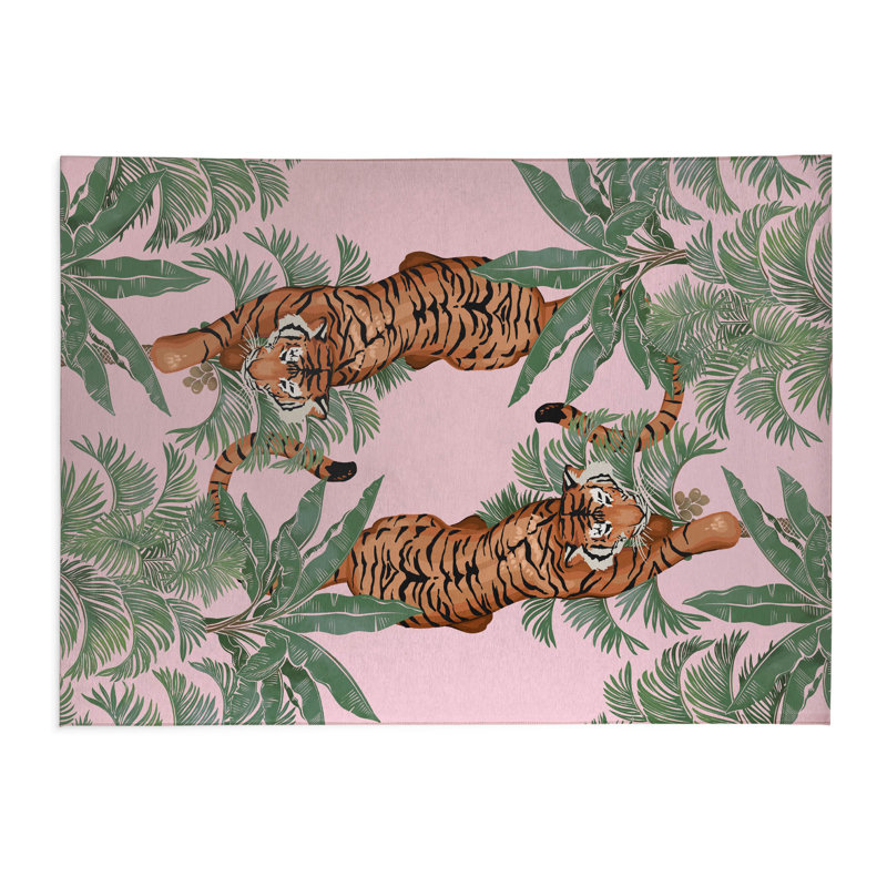 Rumble In the Jungle Outdoor Area Rug, Rectangle 5' x 7'