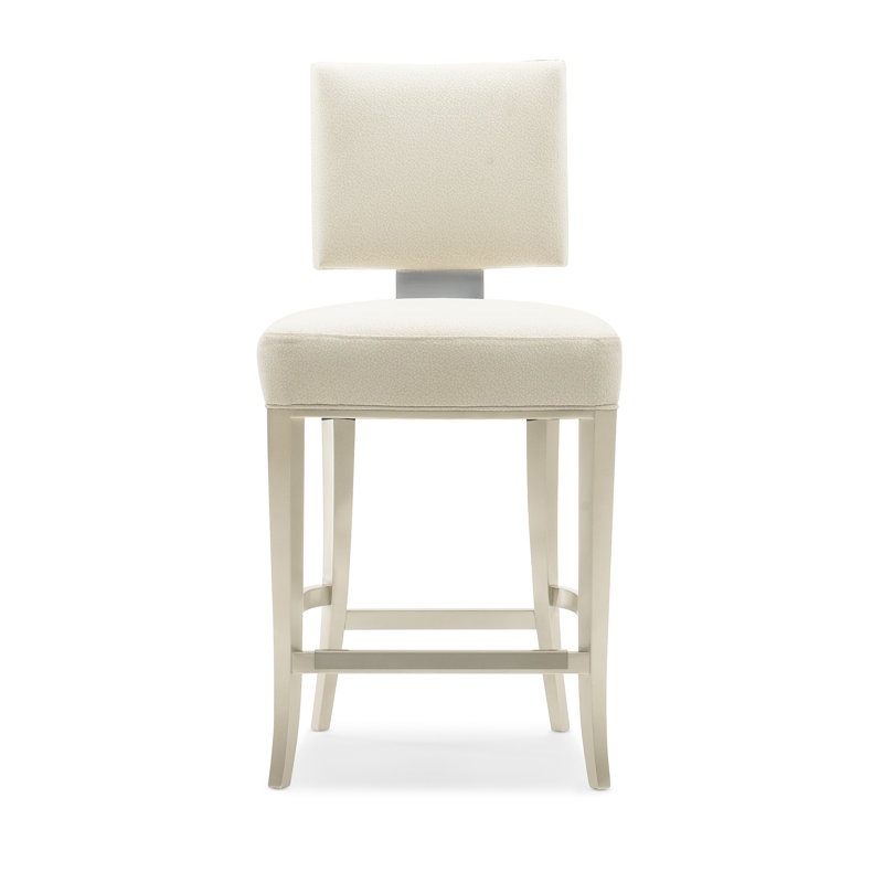 Reserved Seating Upholstered Stool, Counter Stool (26" Seat Height), Beige