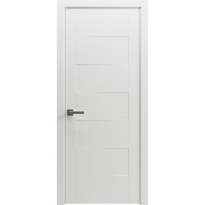 Porte intérieure française pleine 91,4 cm x 203,2 cm Mela 0755, peinte en blanc, panneau simple, cadre standard, poignée, salle de bain, chambre, portes modernes