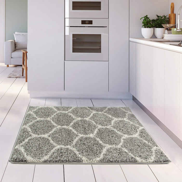 Myshaggy Collection Rugs Trellis Design in Grey