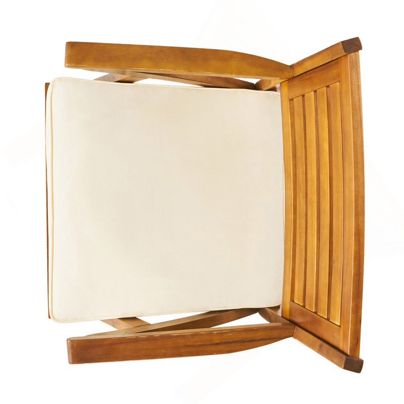 Chaise de salle à manger d'extérieur en bois Hermosa KD avec coussins (ensemble de 2), Teck