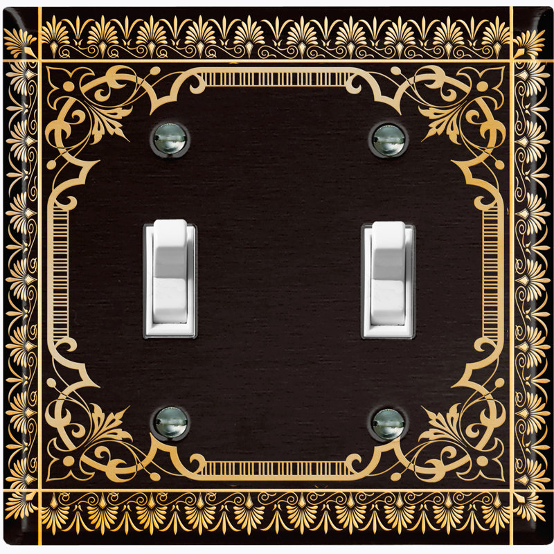 Patterned 2 - Gang Toggle Light Switch Standard Wall Plate