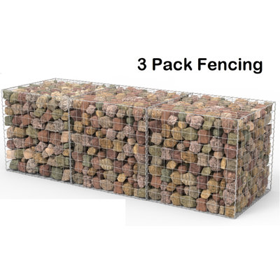 Clôture de jardin en acier galvanisé de 36 po x l 36 po x H 36 po Gabion