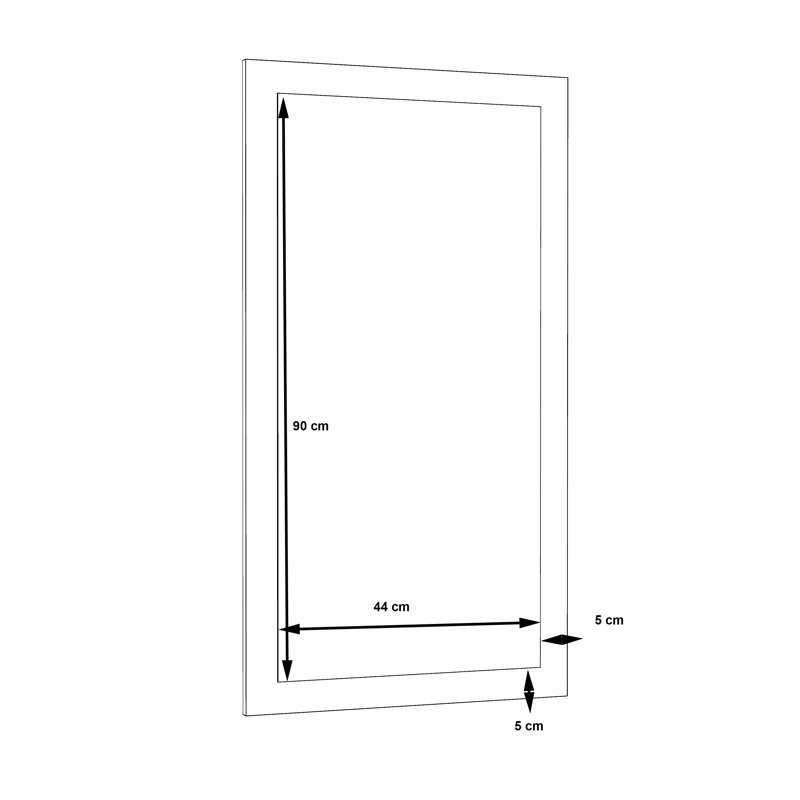 Crespin Wood Flat Wall Mirror, Black Oak