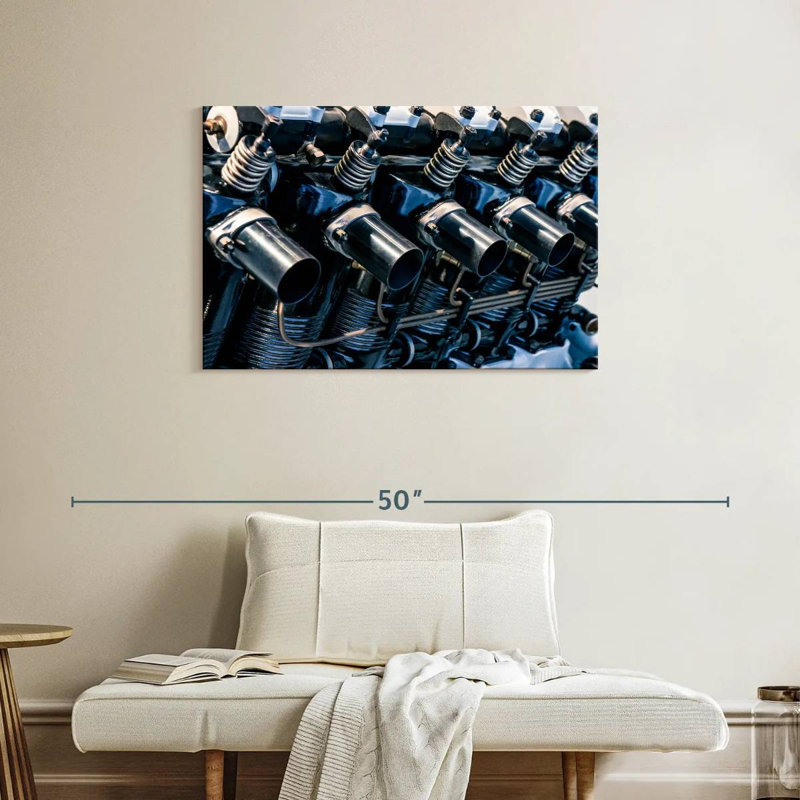 Mehar Car Engine Close Up, 24" H x 36" W