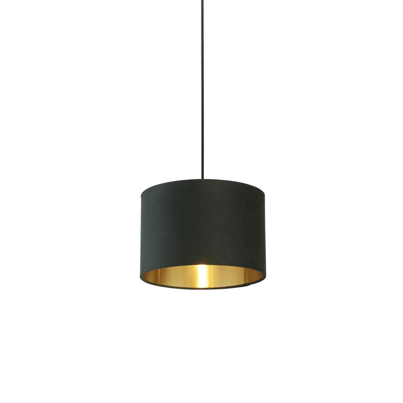 Velvet, Plastic And Mild Steel Traditional, Dark Green/Brushed Gold, 20 cm H x 30 cm W x 30cm D