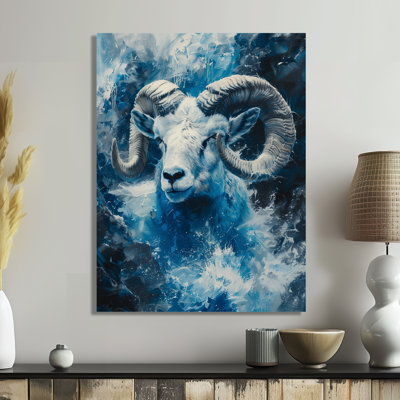 Blanc, bleu, astrologie, ascension du Capricorne - Astronomie, art mural du Capricorne, salon