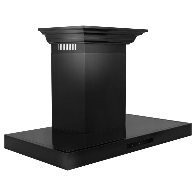 Hotte murale à évent ZLINE en acier inoxydable avec moulure couronnée ZLINE 42 po. ZLINE, Acier inoxydable noir, 30"