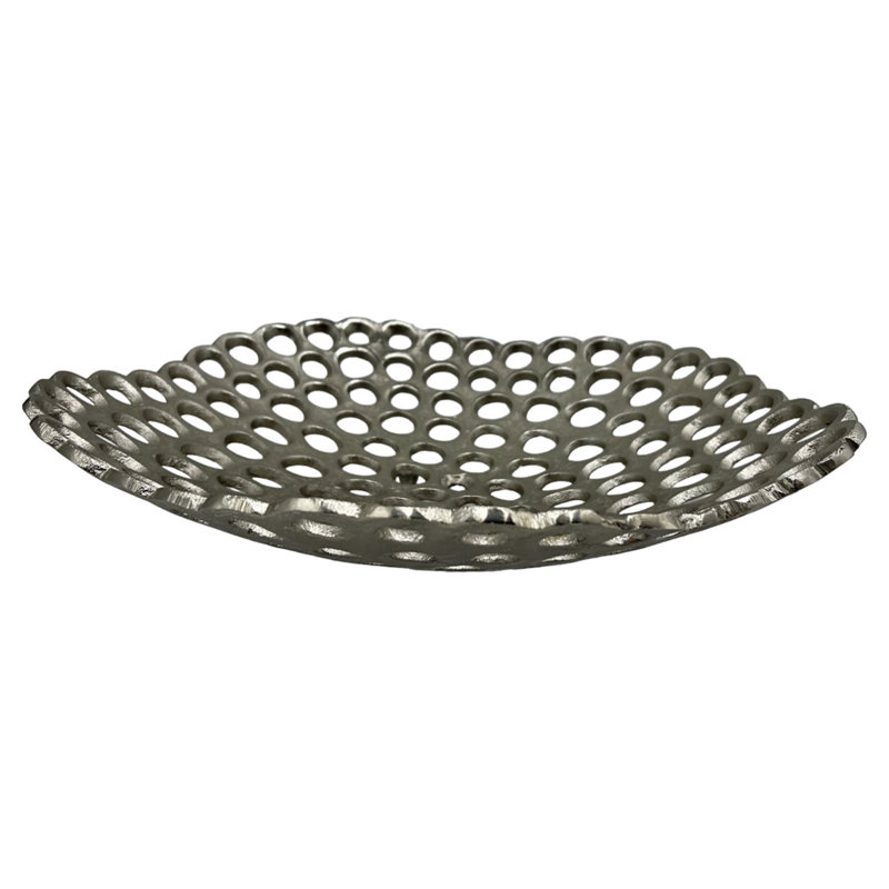 Arcadie Handmade Aluminum Decorative Bowl 2, Silver