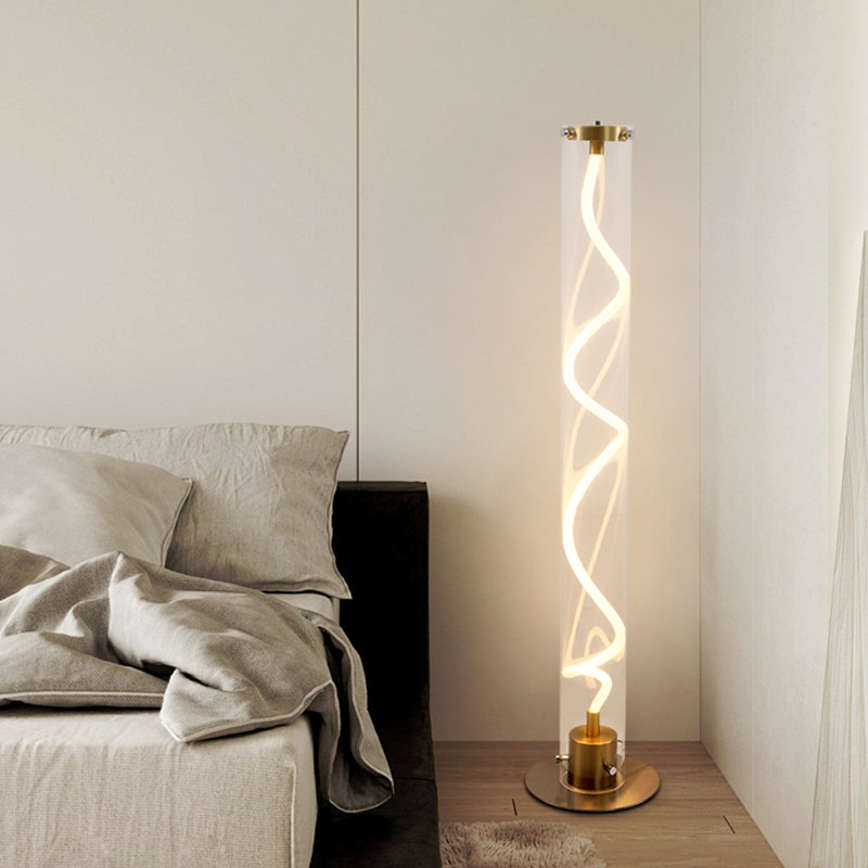 Lampe sur pied minimaliste en fer et acrylique de style italien