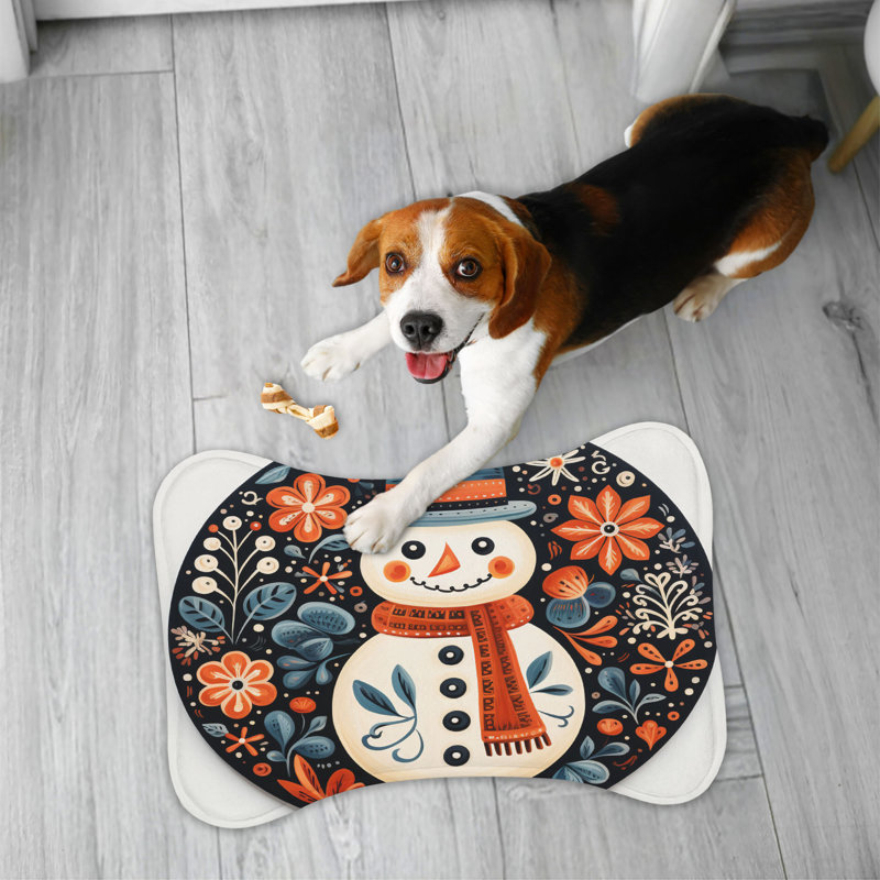 Tapis à motif de bonhomme de neige scandinave 1 pièce, Petit (14 po)
