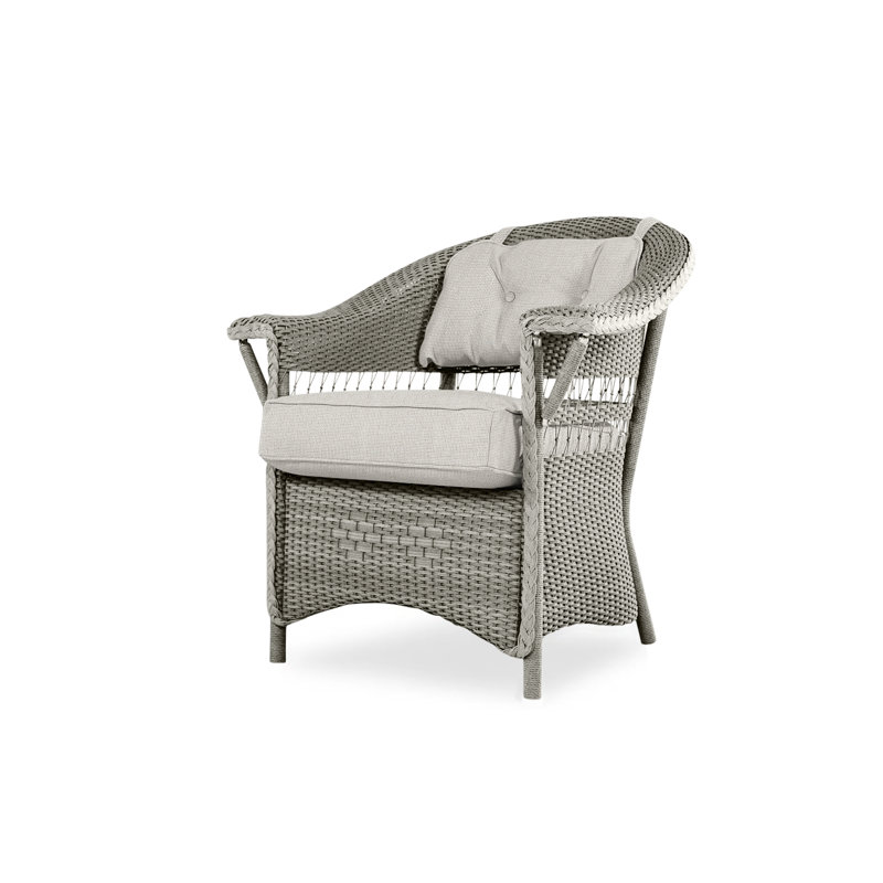Nantucket Outdoor Dining Armchair, Rumba Straw, Pewter