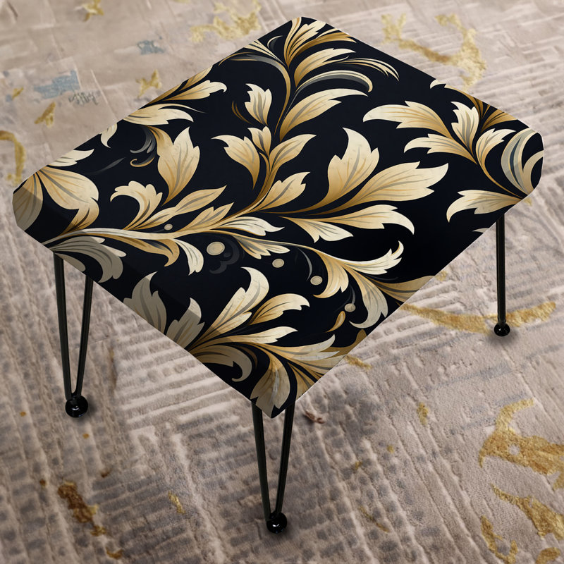 Sleek Damask Harmony - Repose-pieds rectangulaire damassé