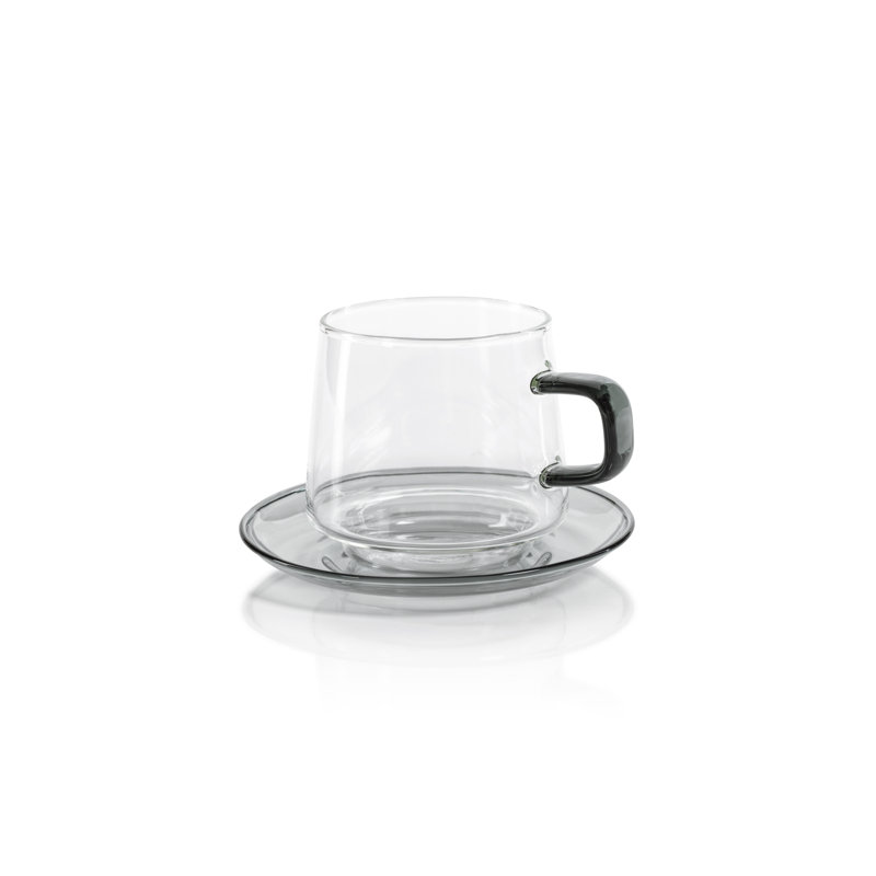 Ensemble de 4 tasses à thé et à café en verre Bergamo, ensemble de 4, gris, 12.83