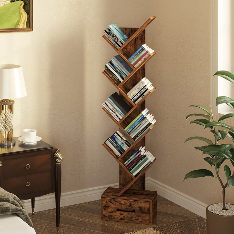 Dermitt Storage Bookcase, Rustic Brown