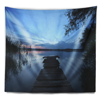 Tapisserie en bois foncé Seascape