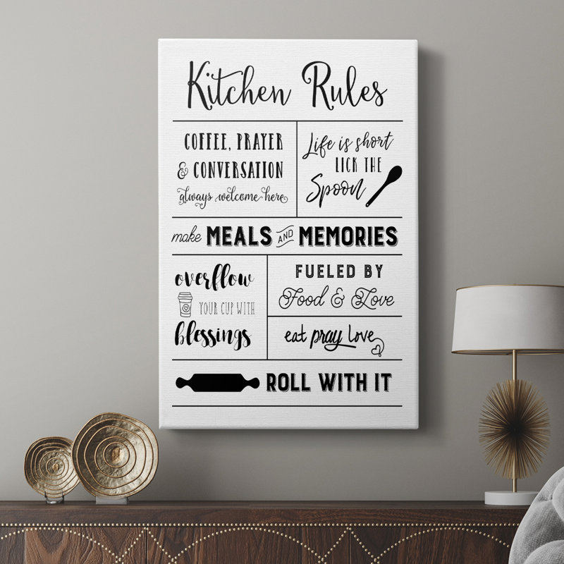 Règles des repas et des souvenirs - Cavas de la galerie sur mesure, H 60 po x l 40 po