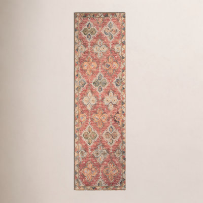Adrien Red Green Ivory Hand-Tufted Wool Rug