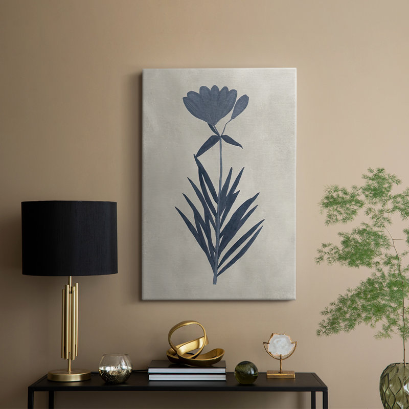 Fleurs pressées bleu marine I - galerie Cavas sur mesure, H 18 po x l 12 po