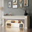 Foyer de meuble télé en bois massif beige-117598224