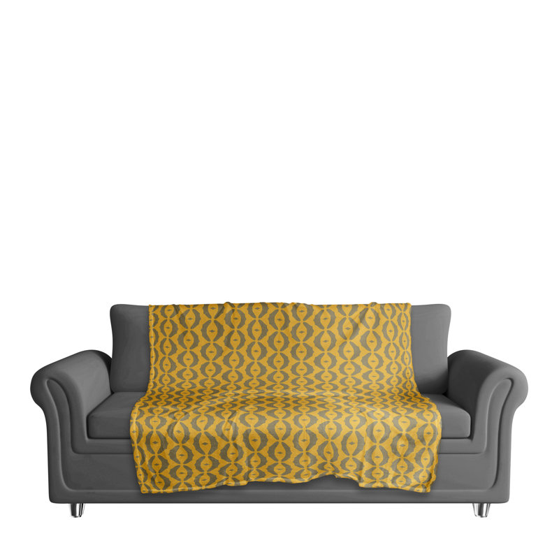 Hand Woven Throw Blanket, Yellow/Black