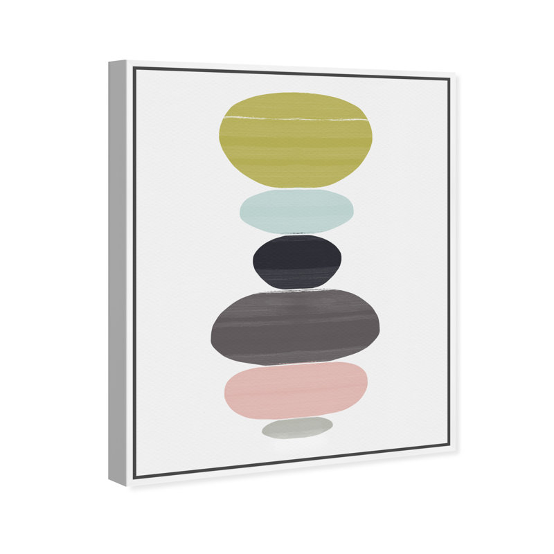 «Abstract Perfect Balance Circle Shapes», reproduction d'art graphique sur papier encadré, H 20 po x l 24 po x P 1,5 po