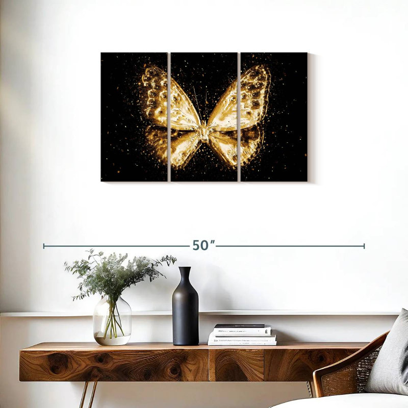 Le papillon doré I, H 20 po x l 33 po