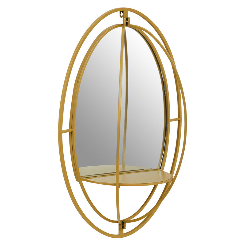 Alfons Metal Oval Mirror, Gold