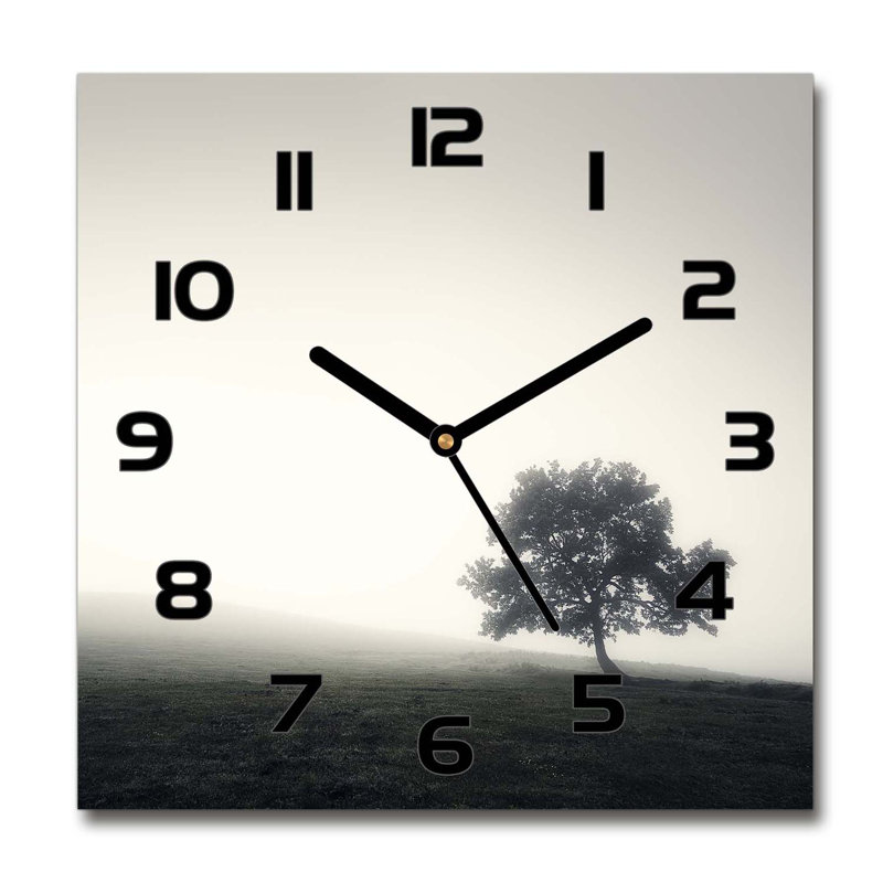 Heimwald Glass Wall Clock, Black/Grey/White