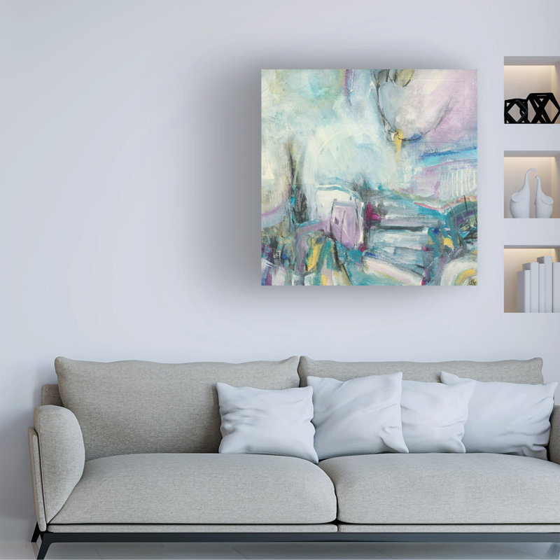 Art mural sur toile tendue - "Into The New" Tara Leaver pour décoration de salon, de chambre à coucher ou de bureau - 35 x 35