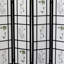 Paravent 4 écrans, 70 po de hauteur, noir avec écran imprimé complexe, motif floral asiatique