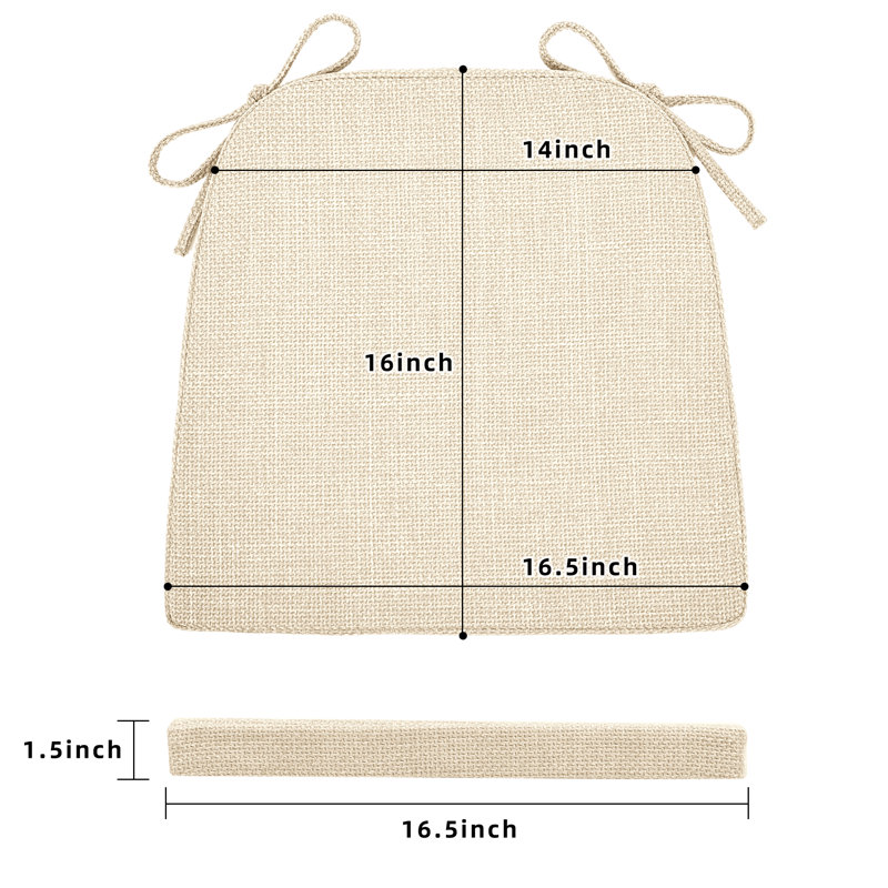 Coussin de chaise d'intérieur 1,5 po, Mélange de polyester beige