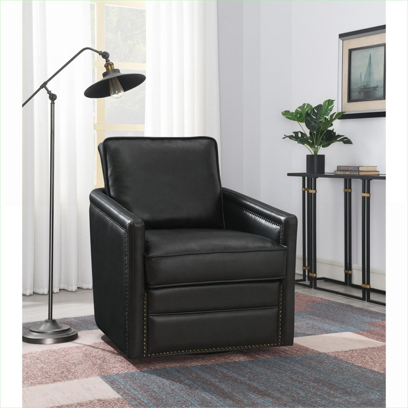 Luxueux fauteuil pivotant en cuir avec des caractéristiques de confort avancées pour la détente