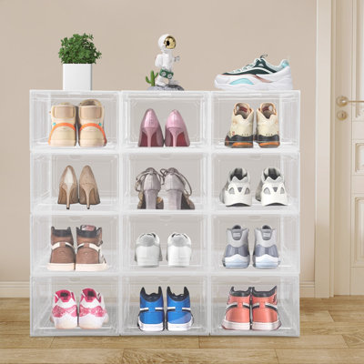 Boîtes de rangement de chaussures transparentes empilables