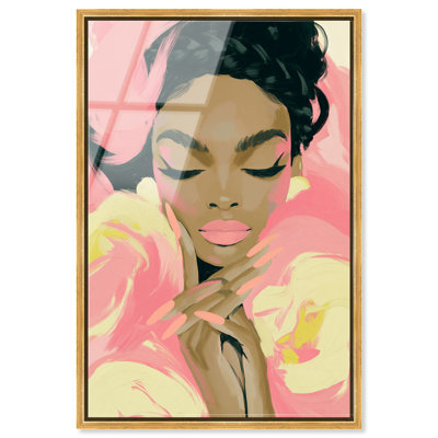 Tableau encadré Candy Cloud Couture, impression acrylique rose glamour, par Art Remedy, cadre doré, 16 x 24