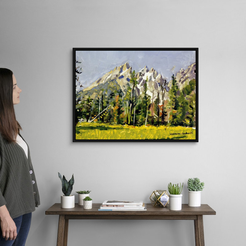 Art mural sur toile Norman Rockwell The Grand Tetons, H 26 po x l 34 po x P 1,75 po, Cadre flottant noir