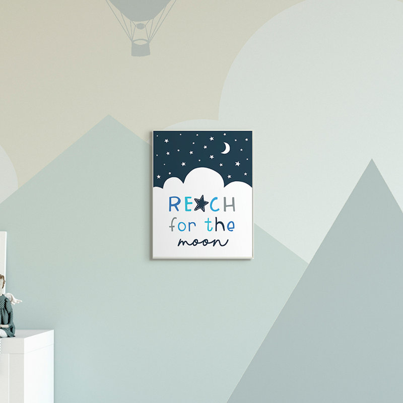 Reach For Moon Moon, Bois naturel, H 15 po x l 10 po x P 0,5 po