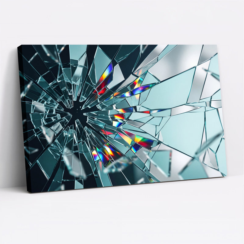 Art mural en verre brisé avec réfraction arc-en-ciel, H 12 po x l 18 po