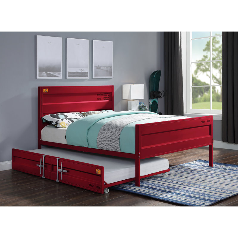  Egon Platform Bed (Not include trundle), Full, Red