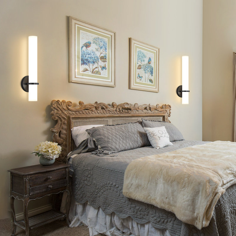 Wall Sconces Set Of 2 Warm Light Wallchiere, Matte Black