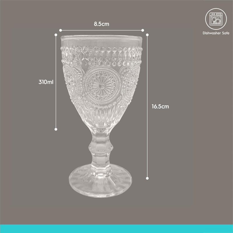 Argon Tableware Amore Ribbed Wine Glasses - 310ml, Pack of 6