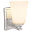 Applique murale 1 lumière pour salle de bain en nickel brossé