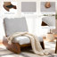 Fauteuil à bascule en bois massif recouvert de chenille avec siège et dossier rembourrés (lot de 2)-512610660