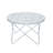 32-Inch Round Faux Marble Coffee Table with Silver Metal Geometric Base for Living Room, Modern Accent Table
