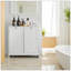 Panier à linge incliné avec panier amovible, panier à linge caché, armoire de rangement pour panier de salle de bain, organisateur de maison autoportant, blanc