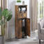 Grande armoire de rangement rustique brune, organisateur de salle de bain avec 2 grands tiroirs, tablette réglable pour le salon, la cuisine et le bureau à domicile