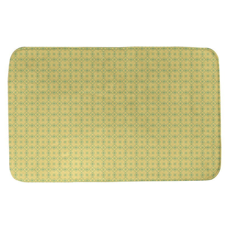 Bueschel Memory Foam Non-Slip Bath Rug, 21" W x 34" L, Yellow/Green