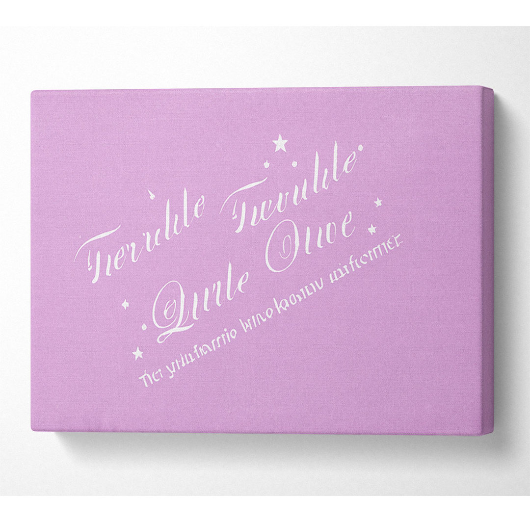 Kinderzimmer Zitat Twinkle Twinkle Little Star 2 Pink - Wrapped Canvas Typography