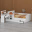 Wooden Platform Bed With Drawers, Shelves And Dressing Table-950321325